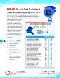 Thumbnail of document Data Sheet - Q8 Series Non-Intrusive Toxic or Combustible Gas Transmitter/Sensors